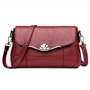 Women Crossbody Bag PU Leather Black&Red