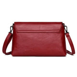 Women Crossbody Bag PU Leather Black&Red