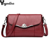 Women Crossbody Bag PU Leather Black&Red