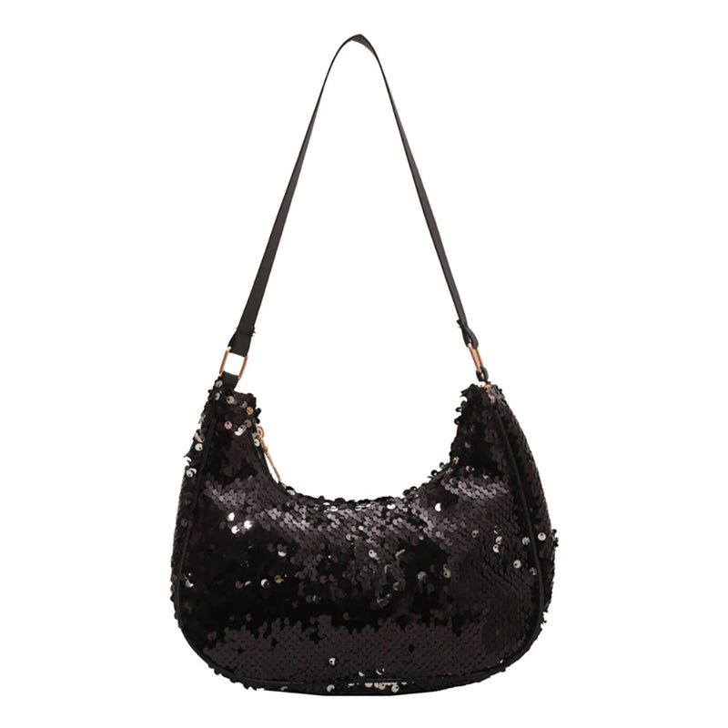 Silver Metal Sequins Chain Woven Bag Hollow Evening Clutch Female Handbag