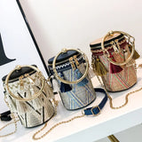 Embroidery Cross Body Messenger Bag Chain National Style Shoulder Bag