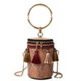 Embroidery Cross Body Messenger Bag Chain National Style Shoulder Bag