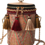 Embroidery Cross Body Messenger Bag Chain National Style Shoulder Bag