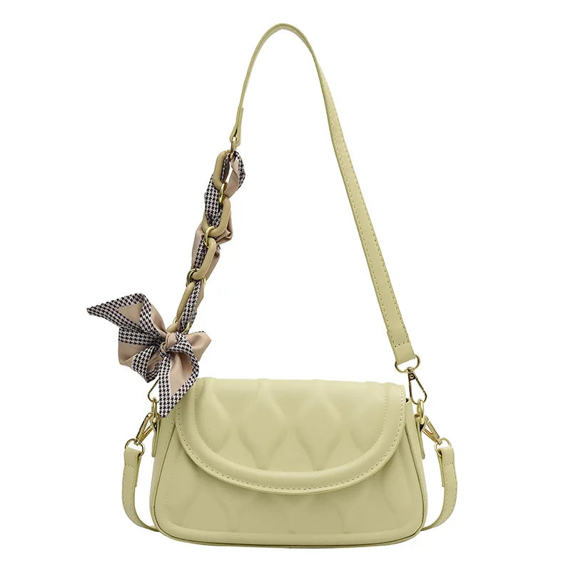 Acrylic Chain Shoulder Messenger Bag With Silk Scarves Purses