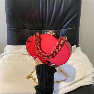 Women Silver Shoulder Bag Chain Messenger Handbag Purse Ladies Dinner Bag