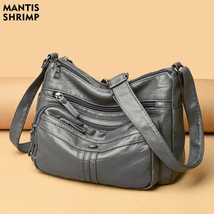 Vintage Shoulder Bags Soft PU Leather Hobos Lady Crossbody Handbag