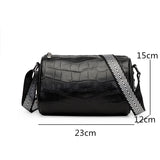 Crocodile Grain Cowhide Shoulder Messenger Bags Women's Leather Tote