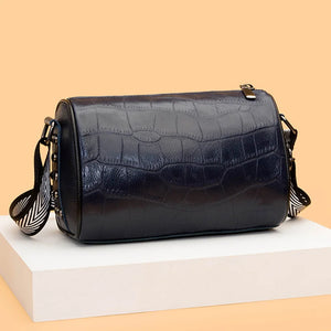 Crocodile Grain Cowhide Shoulder Messenger Bags Women's Leather Tote