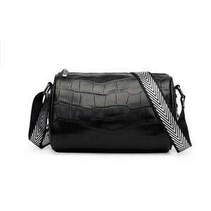 Crocodile Grain Cowhide Shoulder Messenger Bags Women's Leather Tote