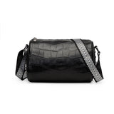 Crocodile Grain Cowhide Shoulder Messenger Bags Women's Leather Tote