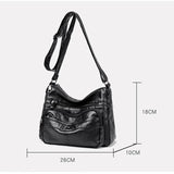 Retro PU Leather Shoulder Bag Casual Hobo Messenger Large Capacity