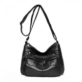 Retro PU Leather Shoulder Bag Casual Hobo Messenger Large Capacity