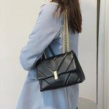 Leather Tote Bag Chain Crossbody Bags Large Capacity