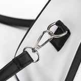 Women Leather Patchwork Embroidery Handbag Tote Geometric Decorative Bag