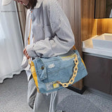 Denim Crossbody Bag Big Purse Women Shoulder Bags Large Capacity Travel Bag