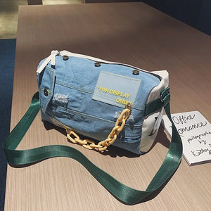 Denim Crossbody Bag Big Purse Women Shoulder Bags Large Capacity Travel Bag