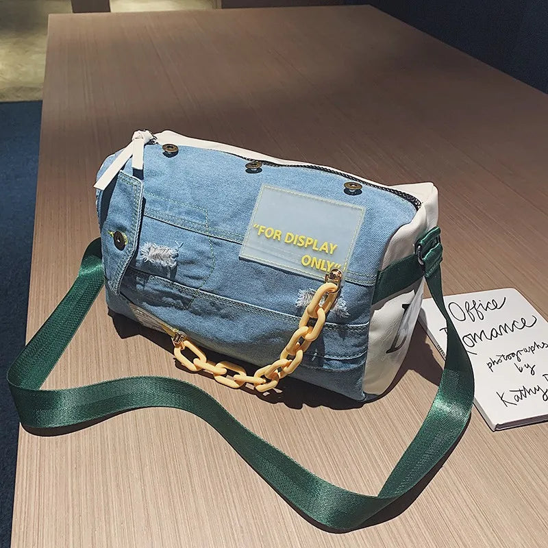 Denim Crossbody Bag Big Purse Women Shoulder Bags Large Capacity Travel Bag