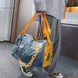 Denim Crossbody Bag Big Purse Women Shoulder Bags Large Capacity Travel Bag