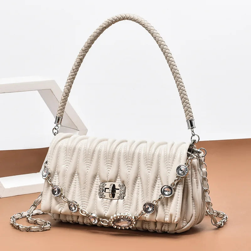 Rhinestone Chain Shoulder Messenger Bag