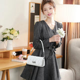 Rhinestone Chain Flap Crossbody Small Square Bag Girls Shoulder Messenger Bags