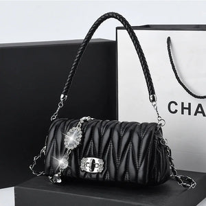 Rhinestone Chain Flap Crossbody Small Square Bag Girls Shoulder Messenger Bags