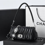 Rhinestone Chain Flap Crossbody Small Square Bag Girls Shoulder Messenger Bags