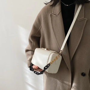 Vintage Women Messenger Bag Red Leather Clutch