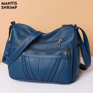 Middle-aged Women's Messenger Bag Large-capacity Soft PU Casual Bag