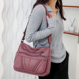 Middle-aged Women's Messenger Bag Large-capacity Soft PU Casual Bag