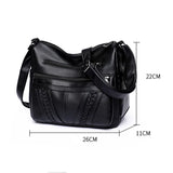 Middle-aged Women's Messenger Bag Large-capacity Soft PU Casual Bag