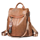 Multifunction Women Backpack School Bag Leather Sac A Dos