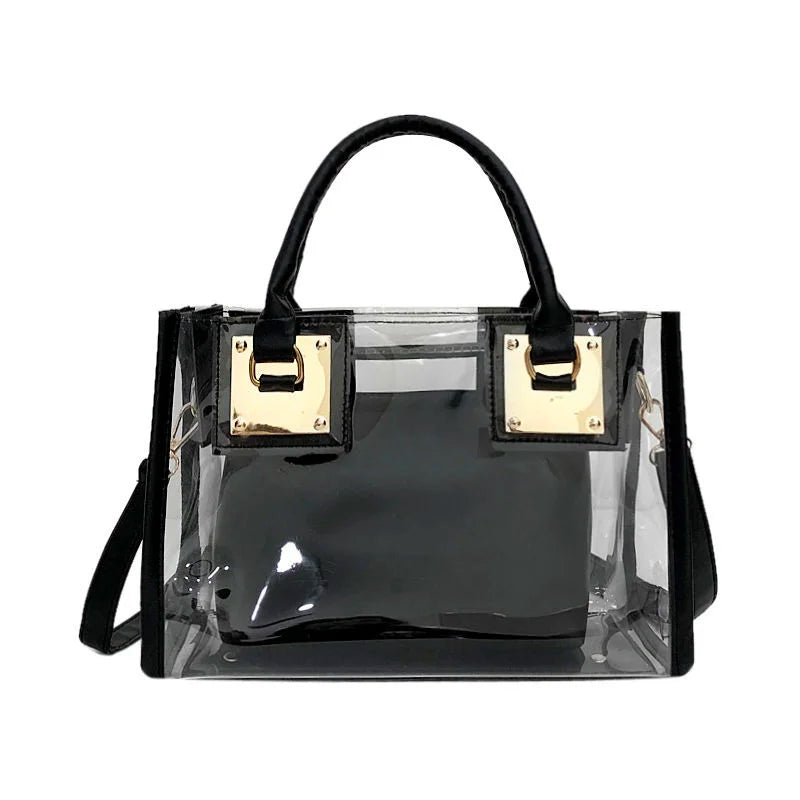 Transparent Mother And Son Bag Two Piece Set Jelly Bags Handbag