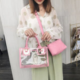 Transparent Mother And Son Bag Two Piece Set Jelly Bags Handbag