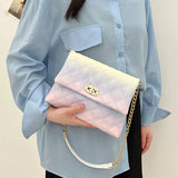 Gradient Women Shoulder Bag Large Capacity Crossbody Chain Bag