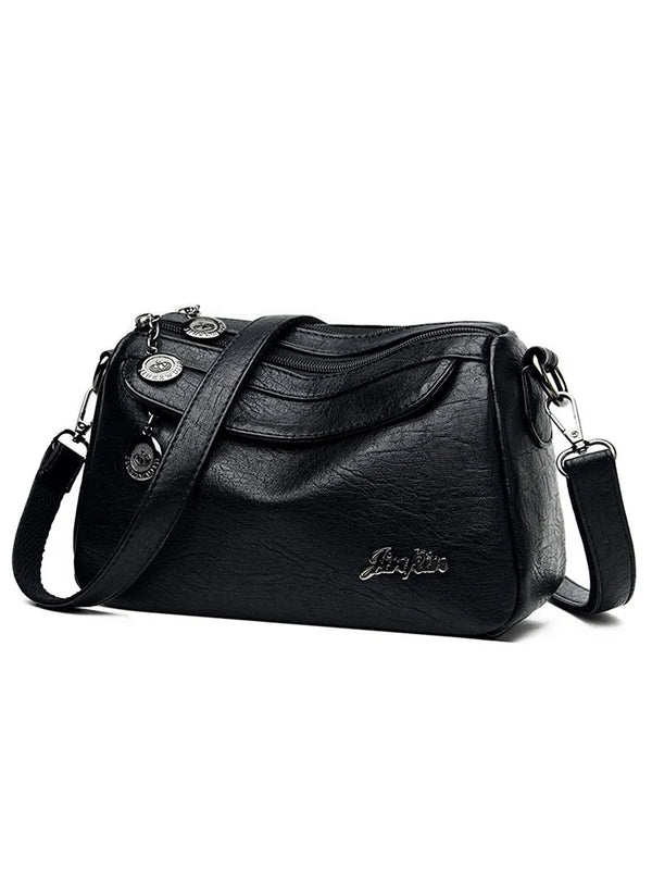 Women PU Leather Tote Shoulder Bag Vintage Messenger Bag