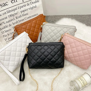 Women PU Leather Clutch Chain Shoulder Bag Crossbody Messenger Purses