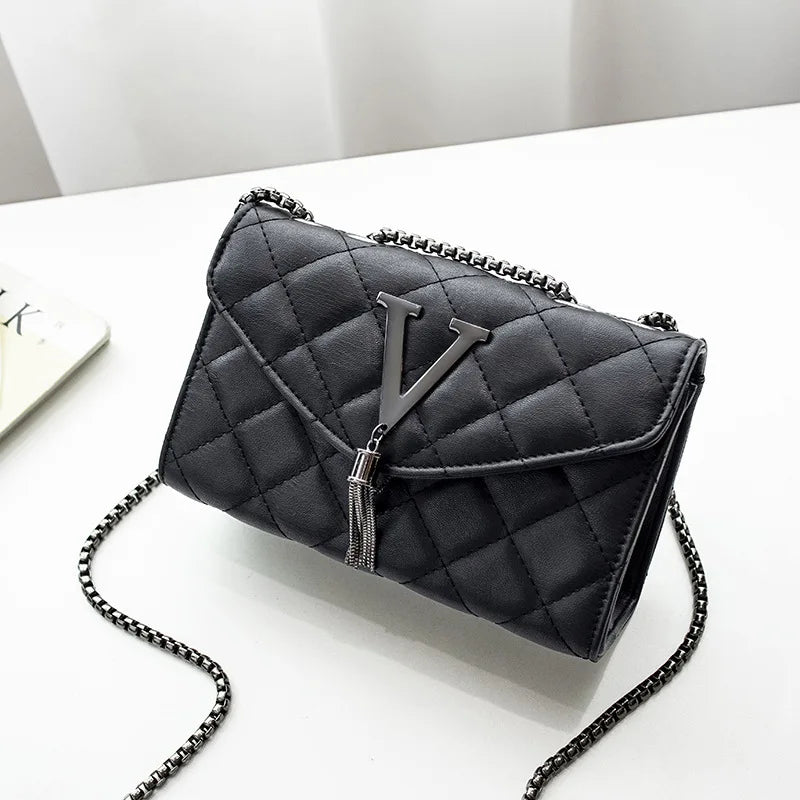 Women Bags Tassel Chain Square Shoulder Messenger Crossbody Bag Famous Mobile Ph