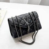 Women Bags Tassel Chain Square Shoulder Messenger Crossbody Bag Famous Mobile Ph