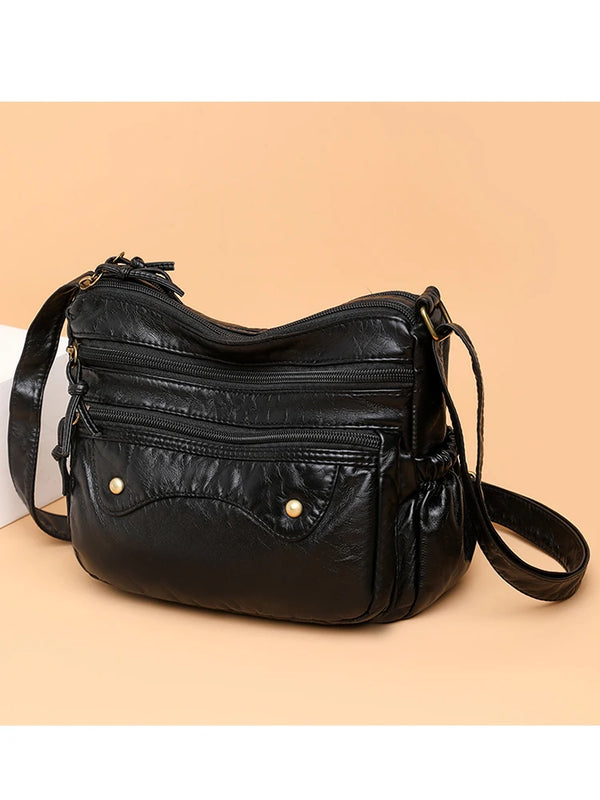 Vintage Soft PU Leather Messenger Bag Crossbody Shoulder Bag