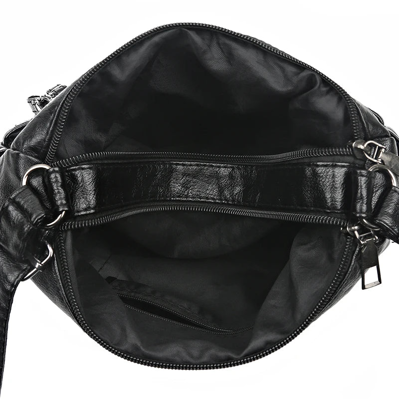 Vintage PU Leather Shoulder Messenger Bags Famous Crossbody Packs