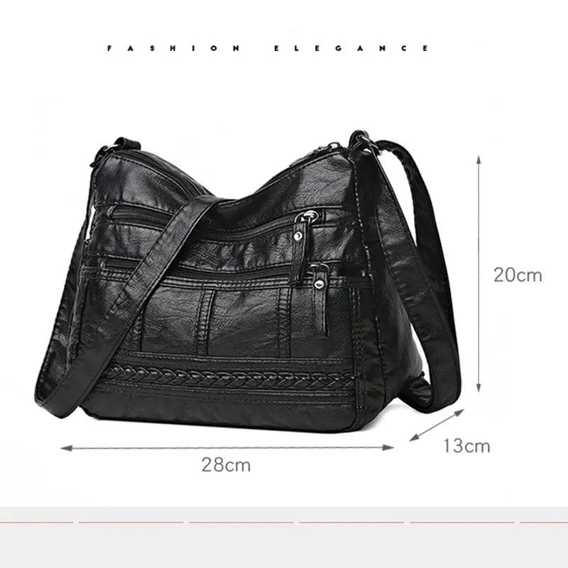 Vintage PU Leather Shoulder Messenger Bags Famous Crossbody Packs