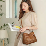 Vintage PU Leather Shoulder Messenger Bags Famous Crossbody Packs