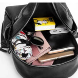 Stylish PU Leather Backpack Purse Cross Shoulder Travel Luggage