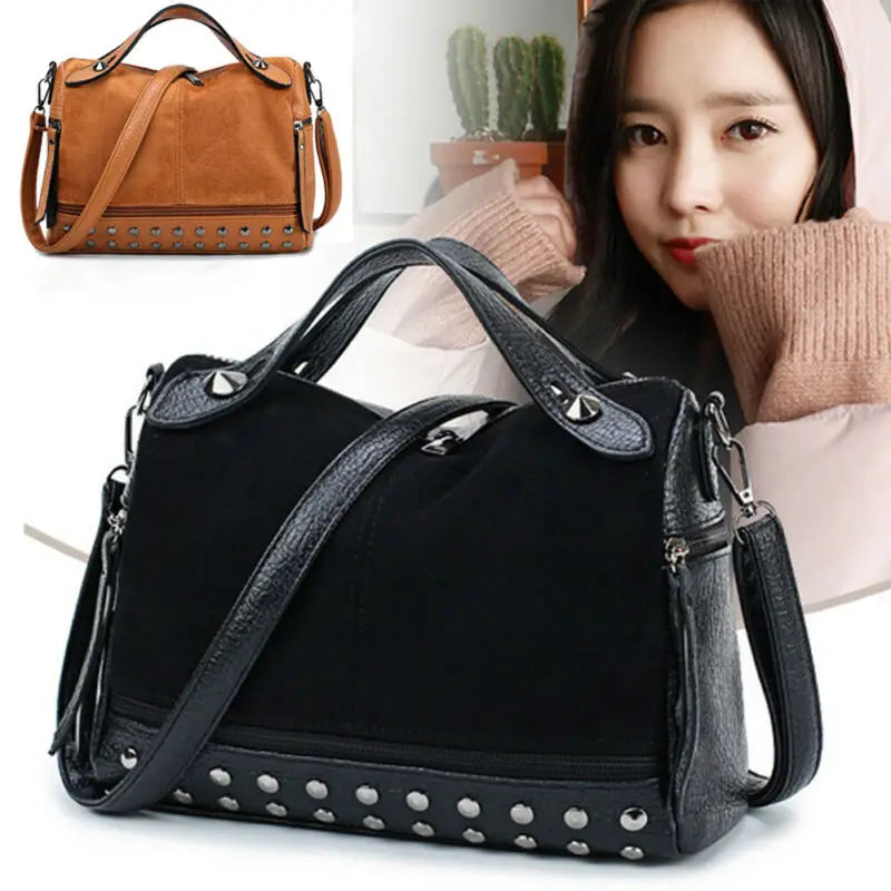 Women's PU Leather Shoulder Messenger Bag Tote Purse Handbag