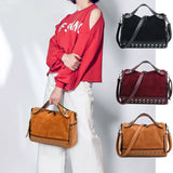Women's PU Leather Shoulder Messenger Bag Tote Purse Handbag