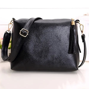 Vintage Handbag Women Solid Colors Shoulder Bags Female Tassel Crossbody Bag