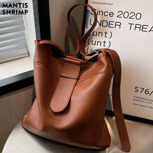 Women Bags Retro Soft PU Leather Shoulder Bags Large Capacity Totes