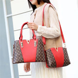 2 Pcs Leather Handbag Tote Shoulder Messenger Bag for Women