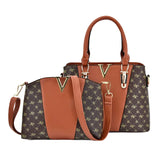2 Pcs Leather Handbag Tote Shoulder Messenger Bag for Women