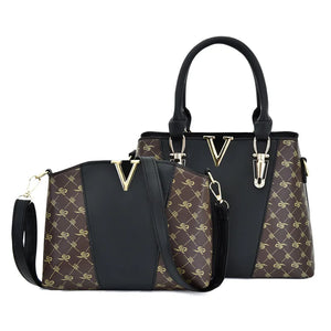 2 Pcs Leather Handbag Tote Shoulder Messenger Bag for Women